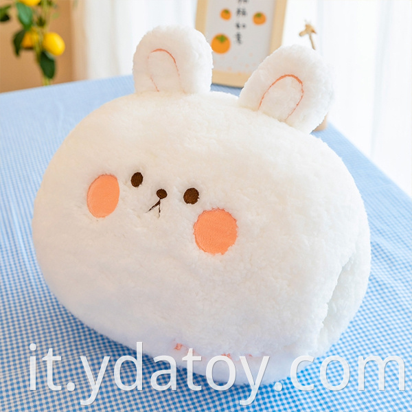 Plush white rabbit pillow